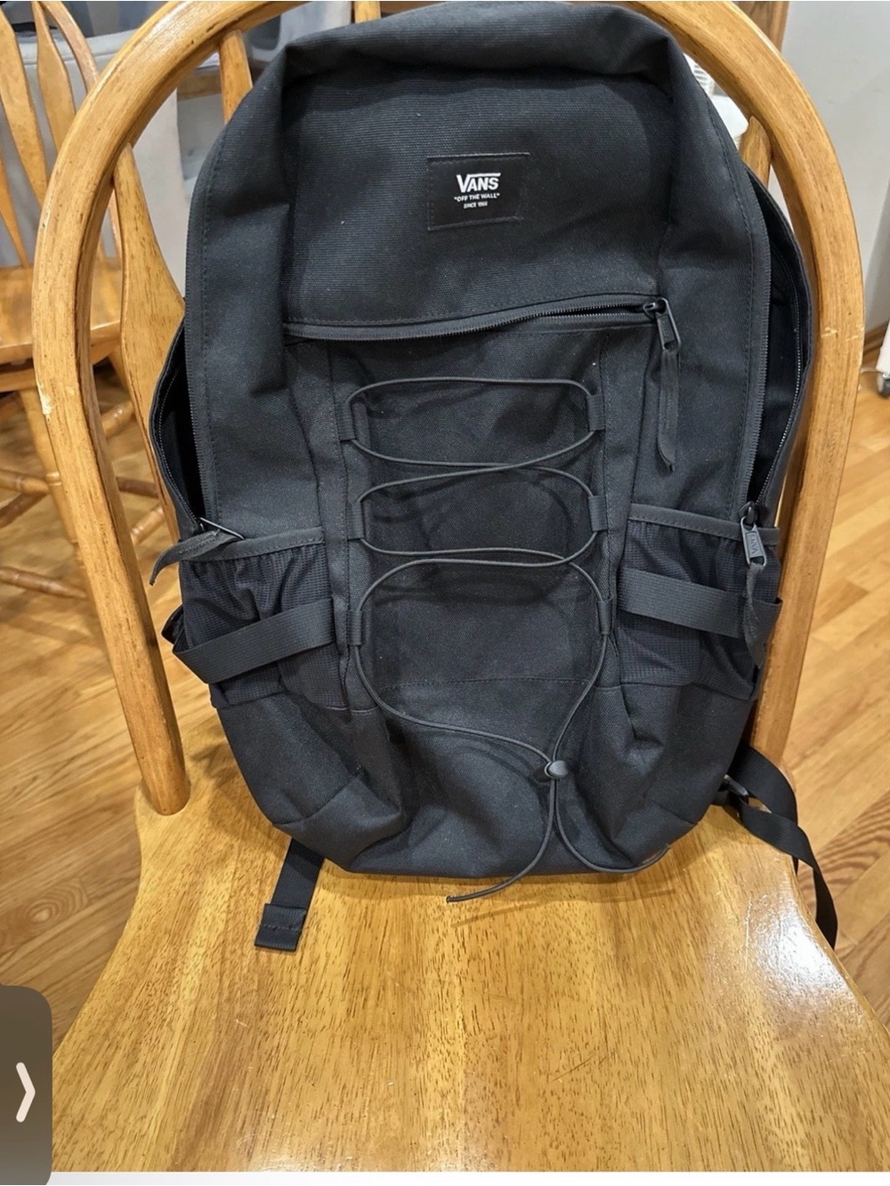 Vans Black Bungee Front Backpack